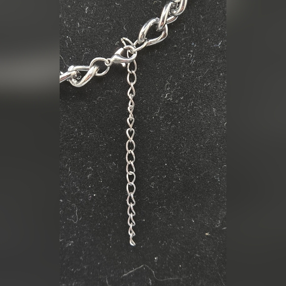 Watermelon Faceted Glass 4 Pc Set Gun Metal Grey Metal Necklace Bracelet Earring - Picture 3 of 4